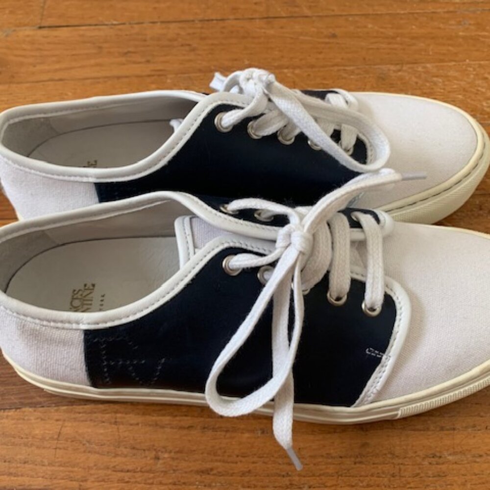 Frances Valentine New York Mens Blue Leather Sneakers - Picture 2 of 4